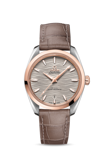 Omega Seamaster Aqua Terra 150M Master Chronometer 34 Stainless Steel / Sedna Gold / Grey-Waves / Alligator